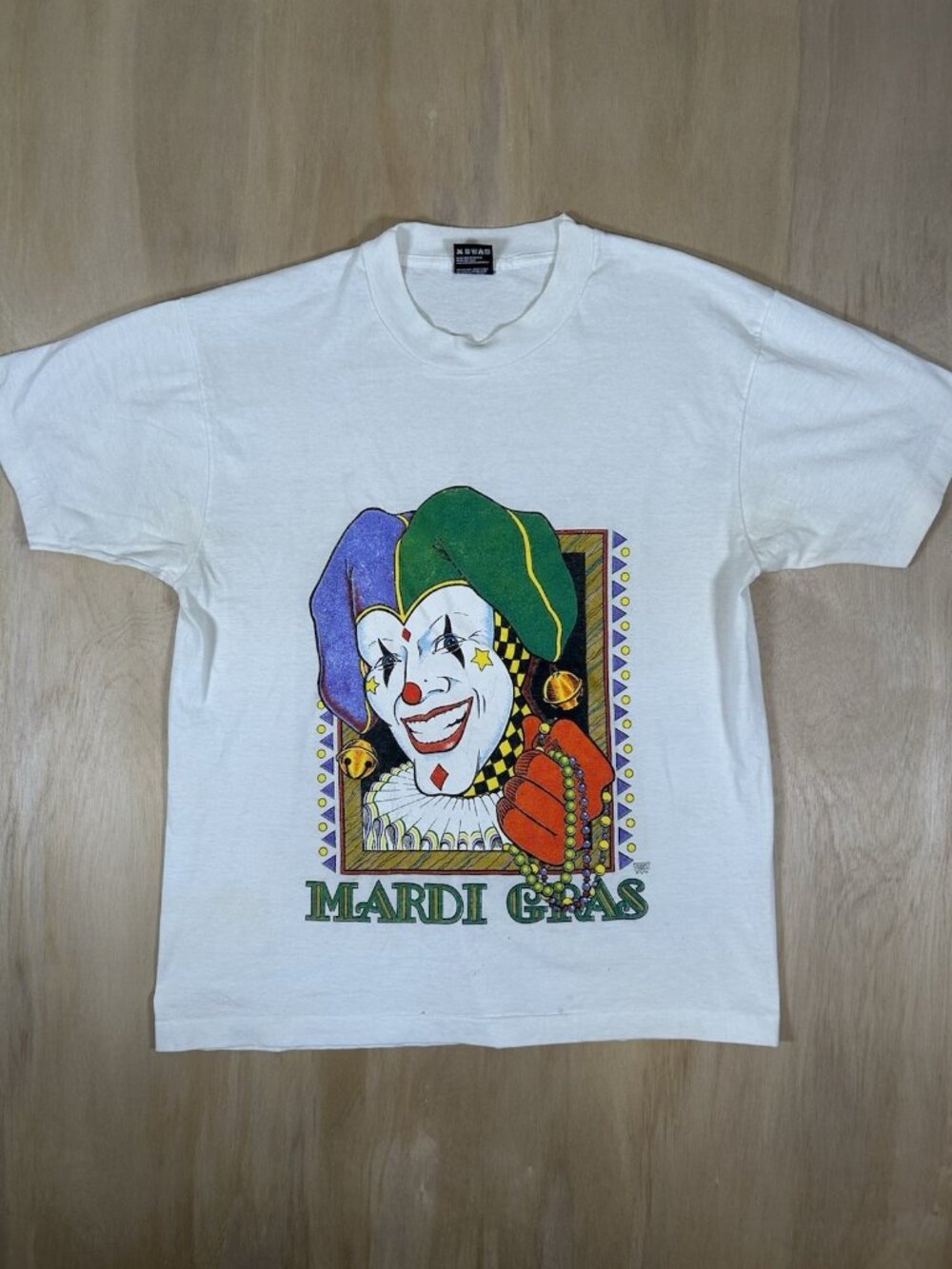 Vintage 90s Mardi Gras New Orleans Men’s Size Large White Single Stitch Adult